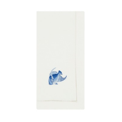 Saro Lifestyle Table Napkins With Embroidered Fish Design (Set of 6)