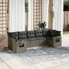 vidaXL 7 Piece Patio Sofa Set with Cushions Gray Poly Rattan - 2 of 4