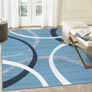 TROPOW Washable Runner Rug  Modern Hallway Rug Non-Slip Low Pile Rug Ultra Thin Accent Rug Indoor Carpet No-Shedding Indoor Floor Carpet Rug - 1 of 4