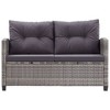 vidaXL 6 Piece Outdoor Sofa Set with Cushions, Poly Rattan Patio Furniture - Weather-Resistant, Removable Covers, Dark Gray - 3 of 4