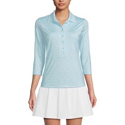 Lands' End Women's 3/4 Sleeve Active Polo Shirt
