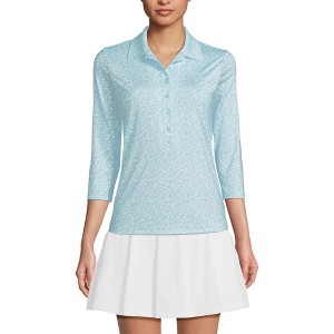 Lands' End Women's 3/4 Sleeve Active Polo Shirt - 1 of 3