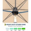 9FT Patio Umbrella with light, 8 Ribs Outdoor Tilt Market Table Umbrella, for Pool, Deck, Backyard, Balcony,Tan - 3 of 4
