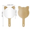 Unique Bargains Large Cartoon Ears Hand Mirror Wood Color 1 Pc - 2 of 3