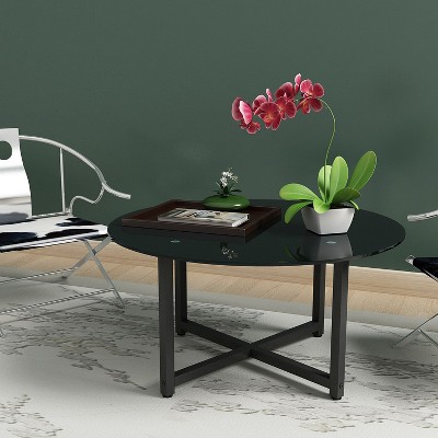 Modern Design 35.5'' Round Whole Black Coffee Table - The Pop Home