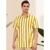 Lars Amadeus Men's Stripe Short Sleeved Color Block Button Down Beach Shirt - 2 of 4