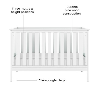 Matte White Convertible Crib and Dresser Nursery Set