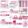 Bacati - MixNMatch Pink Band Crib/Toddler ruffles/skirt - 4 of 4