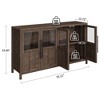 Sideboard Buffet Cabinet with Glass Doors, Large Buffet Cabinet with Storage, Modern Farmhouse Storage Cabinet Table for Kitchen Dining Room - 2 of 4