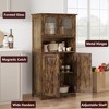 GustoWave 67" H Tall Bathroom Storage Cabinet Freestanding Bathroom Storage Cabinet with 4 Doors and Adjustable Shelves for Living Room, Dining Room - 4 of 4