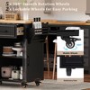 Okak Kitchen Island with Drop Leaf and Power Outlet, Rolling Kitchen Island with 4 Doors, 5 Drawers and Adjustable Shelves for Dining Room - 3 of 4