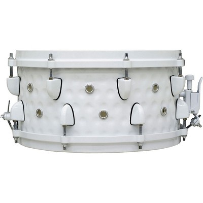 ddrum Hammered Golf Ball Snare Drum White Powder Coated Shell and Hardware 6.5X13