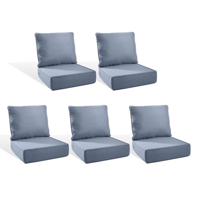 Buenhomino 24"x22" Outdoor Deep Seat Cushion Set, 6-inch Thicked Waterproof Patio Furniture Cushions with Removable Cover,8 Colors