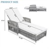 SKRAN Outdoor Long Reclining Chaise, All Weather Rattan Wicker Lounge with Armrests and Soft Removable Cushions for Poolside & Garden, Beige+Grey - 3 of 4