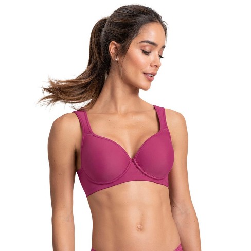 Leonisa Underwire Triangle Bra With High Coverage Cups - Purple 38b : Target