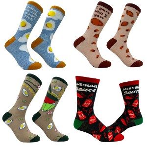 Crazy Dog T-Shirts Womens Cute Food Socks Bundle 4 Pack Socks With Funny Graphics For Ladies - 1 of 4