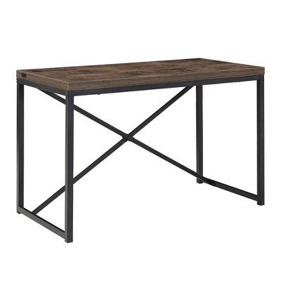 Irwin Metal Rustic Desk with USB Charging Station Black - Inspire Q