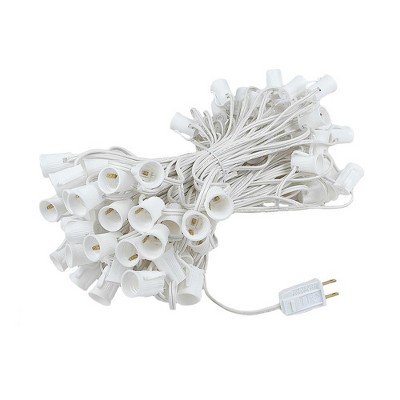 Clear Globe Incandescent Outdoor String Lights with White Wire, 100 Feet