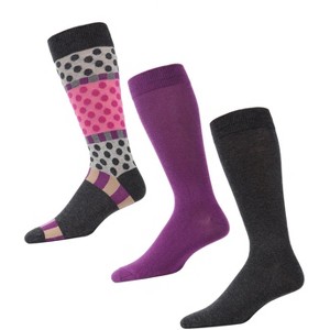 Memoi Polka Dash Cotton Blend Crew Sock 3 Pack - 1 of 2