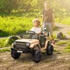 Qaba 12V Ride On Truck, Battery Powered Kids Electric Car with Spring Suspension, Remote, 3 Speeds, LED Headlights, Horn, USB Music - 3 of 4