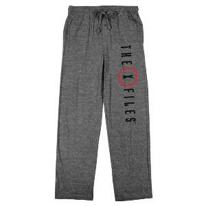 The X Files Logo Men's Gray Heather Sleep Pajama Pants - 1 of 3
