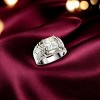 Slickblue Women's Stainless Steel Square CZ Ring – 8mm Clear Cubic Zirconia, No Plating, Engagement Style, Sizes 5-10 - 2 of 4