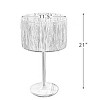 Solid Wood 21" Small Bedside Lamp,LED Nightstand Lamps, Vintage Desk Reading Lamp With In-Line Switch Control And Grass Made-Up Lampshade-The Pop Home - 3 of 4