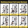 Power Cage, Power Rack with Dual Independent Pulley System,2000LB Capacity Workout Cage with Adjustable Cable Crossover System and Training Attachment - 2 of 4