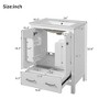 GDFStudio Zarik 24" Contemporary Rubberwood Bathroom Vanity with Ceramic Sink, 1 Drawer, 2 Doors and Built-in Shelves - 3 of 4