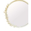 Round White Cottage Floral Wall Mirror Glass & Metal by Foreside Home & Garden - 3 of 4