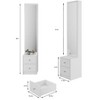 Full Length Mirror Cabinet with Storage, 63" Standing Mirror Cabinet with 2 Drawers, Makeup Storage Organizer Nightstand for Bedroom Bathroom - 2 of 4