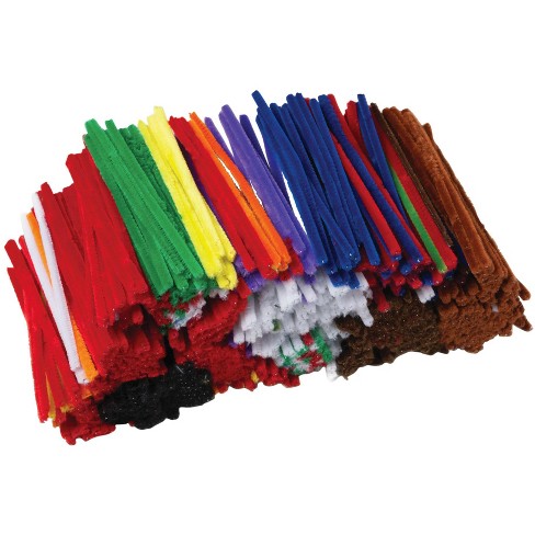 Fil chenille, multicolore, 5–6 mm x 50 cm, 100 pièces