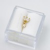 Jewelry Avalanche Solid 14K Gold 3-Petal Marquise-shape with Dangle Bezel-set CZ Labret Stud, Helix, Tragus, 8mm Post, Internally Threaded, Flat Back - 4 of 4