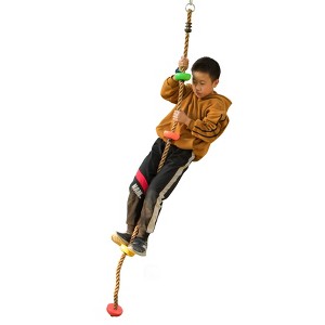PLAYBERG Colorful Climbing Rope with Platforms Foot Holder For Kids Indoor Outdoor Backyard - 1 of 4