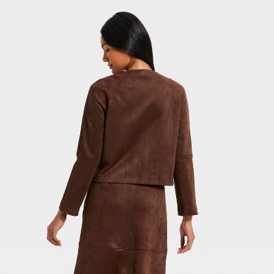 A New Day Women's Suede Jacket - A New Day™ Brown S — фото 2