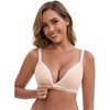 INSPIRE CHIC Women's Lace Trim Wireless Plunge Lift Up Nursing Bras Front-Cross Buckled Straps Back Hooks Nursing Bra - 4 of 4