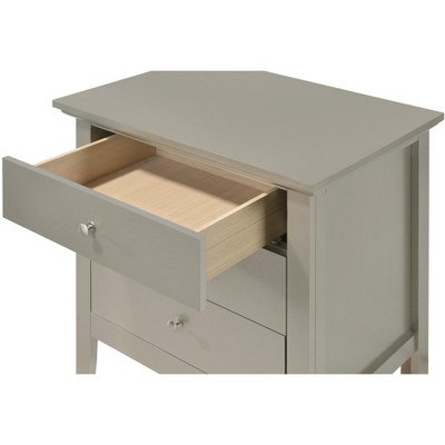 Hammond Silver Champagne 26" Wood 3-Drawer Nightstand