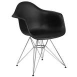 Flash Furniture Alonza Series Plastic Chair with Arms and Chrome Base