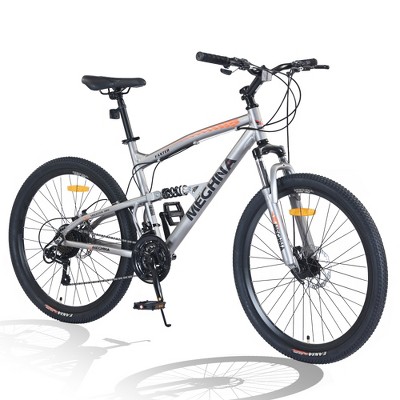 RISOKEYS Mountain Adult Bike, 26 inch Wheels, 21 Speed  Bikes, Suspension Fork Rear Shock, Double Disc Brake,Aluminum Alloy Frame,