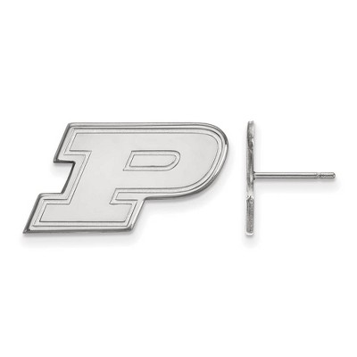 Black Bow Jewelry 10k White Gold Purdue Boilermakers NCAA Post Earrings