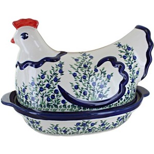 Blue Rose Polish Pottery 1773 Zaklady Hen Baker - 1 of 1
