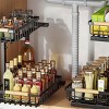 Boersma Adjustable Height 2-Tier Metal Drawer Organizer – Under Sink Storage Rack with Sliding Baskets for Kitchen, Bathroom, Pantry，Black - 2 of 4