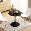 31.50"Modern Octagonal Coffee Table with MDF Table Top or Marble Table Top,Metal Base, for Dining Room - 2 of 4