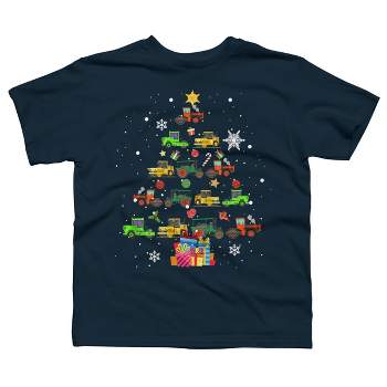 Boy's Design By Humans Christmas Tractor Tree Gift Farmer Shirts Funny Tractor Xmas By VitMon T-Shirt