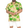 LA LEELA Men's Hawaiian Shirts Short Sleeve Button Down Shirt Mens Party Shirts Casual Holiday Tropical Shirts for Men Funny M Coconut, Autumn Green - 3 of 4
