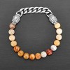 West Coast Jewelry Men's Earth Agate Stone and Buddha Beads Steel Stretch Bracelet (8mm) - 2 of 2