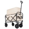 CAVINAS 3-in-1 Foldable Wagon Cart, Heavy Duty Utility Shopping Cart with All-Terrain Wheels, Dual-Layer Storage Wagons for Camping - 2 of 4