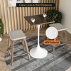LeisureMod Verve 24" Sqaure Bar Height Dining Table - Modern MDF Top with White Pedestal Base Counter Height Table for Kitchen, Home, and Pub - 3 of 4