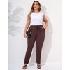 Coolmee Womens Plus Size Stretchy Work Pants Elastic Waist Business Casual Pants with Pockets Tapered Pants - 2 of 4
