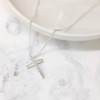 Dicksons Bow Cross with Jewel-Tone Accents Sterling Silver 18-Inch Pendant Necklace - 2 of 3